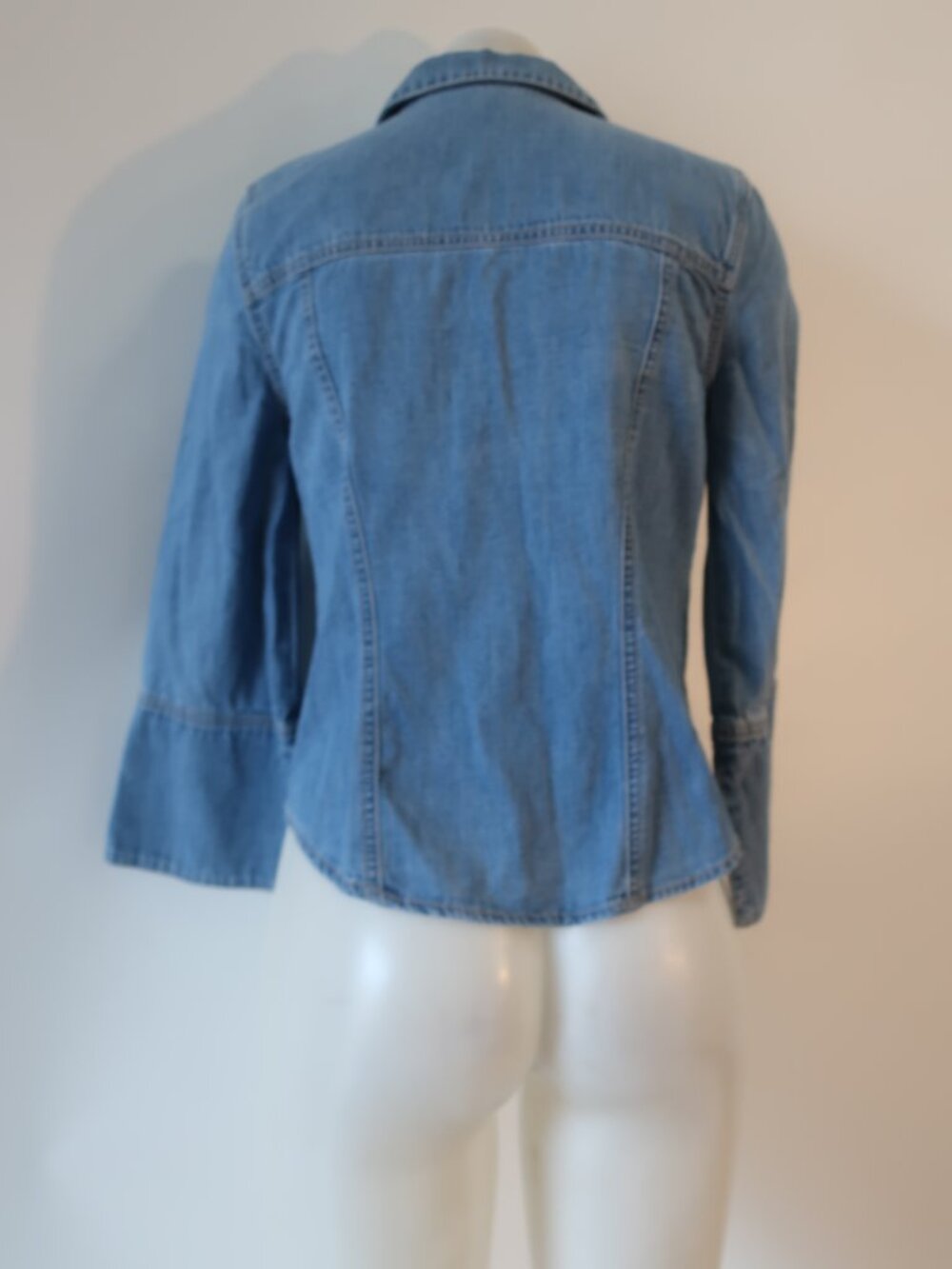 Womens Veronica Beard Jeans "Tivi" Blue Denim Button Down Top XS - Picture 6 of 8